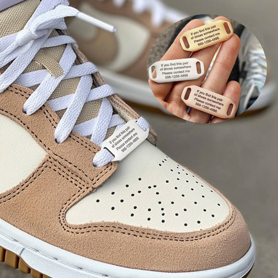 Personalized Stainless Steel Shoe Tag ID with Engraved Text for Runners and Cyclists