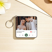 Load image into Gallery viewer, FridgeBeats Custom Photo &amp; Text Music Keychain – Playable Music Box Bag Charm
