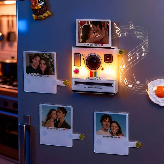 Custom Instant-Style Photo Music Fridge Magnet – Light-Up Songs Gift