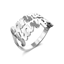 Load image into Gallery viewer, Custom Double Names Ring – 925 Sterling Silver