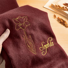 Load image into Gallery viewer, Personalized Birth Month Flower Name Scarf – Unique Christmas Gift
