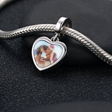Load image into Gallery viewer, Personalized Custom Photo Dangle Heart Charm for Bracelet Jewelry Making