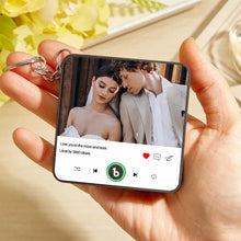 Load image into Gallery viewer, FridgeBeats Custom Photo &amp; Text Music Keychain – Playable Music Box Bag Charm
