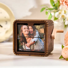 Load image into Gallery viewer, Custom 8/16 Photos Music Flipbook Frame Animation Machine Mechanical Hand-cranked Photo Album with Light Unique Mother&#39;s Day Gifts
