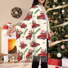 Load image into Gallery viewer, Personalized Christmas Scarf – Custom Name Fringe Scarf
