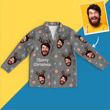 Load image into Gallery viewer, Custom Face Elk Christmas Pajamas – Long Sleeve Set
