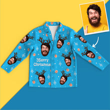 Load image into Gallery viewer, Custom Face Elk Christmas Pajamas – Long Sleeve Set

