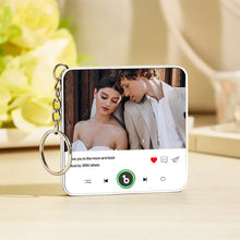 Load image into Gallery viewer, FridgeBeats Custom Photo &amp; Text Music Keychain – Playable Music Box Bag Charm
