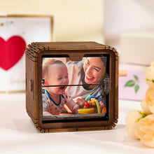 Load image into Gallery viewer, Custom 8/16 Photos Music Flipbook Frame Animation Machine Mechanical Hand-cranked Photo Album with Light Unique Mother's Day Gifts
