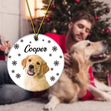 Load image into Gallery viewer, Personalized Pet Photo Christmas Ornament with Name | Gift for Pet Lovers
