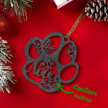 Load image into Gallery viewer, Personalized Wood Pet Paw Christmas Ornament
