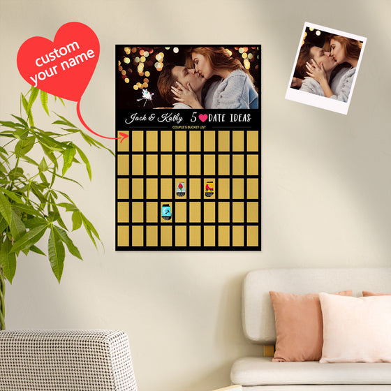 Personalized Scratch-Off Bucket List Poster – Custom Gift for Couple