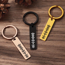 Load image into Gallery viewer, Personalized Stainless Steel Music Keychain with Single-Side Engraved Scannable Code
