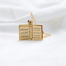 Load image into Gallery viewer, Personalized My Little Star Book Necklace – Adjustable Locket Pendant with Message Inside

