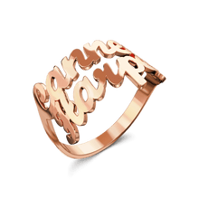 Load image into Gallery viewer, Custom Double Names Ring – 925 Sterling Silver