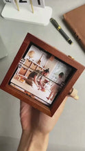 Load and play video in Gallery viewer, Custom Photo Flipbook Frame Animation Machine Hand-cranked Detachable Photos Flipbook Box Photo Album with Light Anniversary Gifts